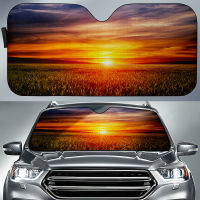 Nature Landscape Sunset Car Windshield Sun Shade Foldable Block UV Rays Car Sun Visor Interior Protector Universal Accessories