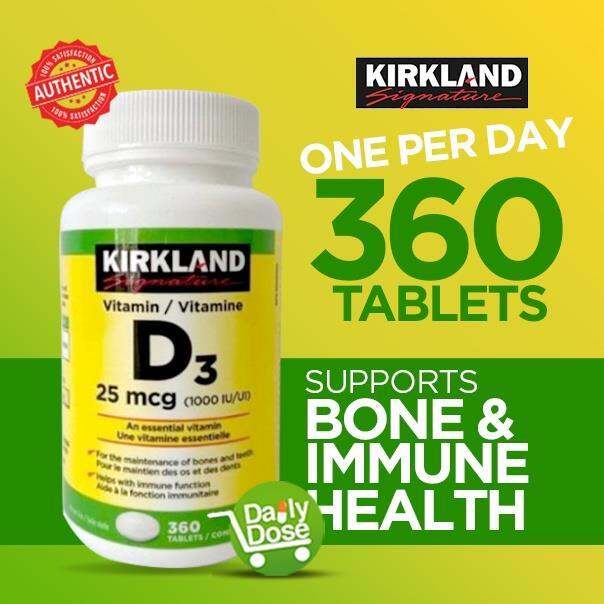 Kirkland Signature Vitamin D3 1000 IU 25 mcg 360 Tablets Lazada PH