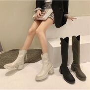 Bôt đùi cao cổ WOMENSTORY giày boots nữ da PU mềm khóa sau boot mũi tròn