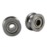 ตลับลูกปืนเม็ดกลมหุ้มฉนวนคู่ 10pcs U624ZZ U Groove Ball Bearing Guide Pulley For Rail Track Linear Motion System 4x13x7mm