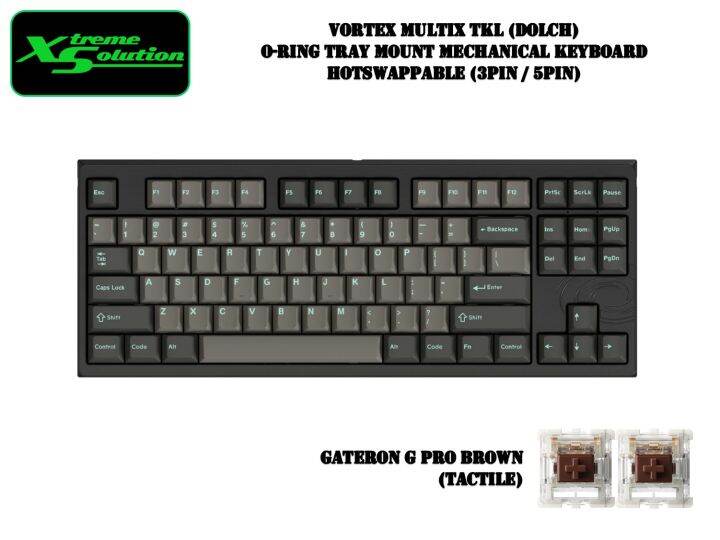 Vortex Multix 87 Dolch TKL Wired Hotswap Mechanical Keyboard (3pin