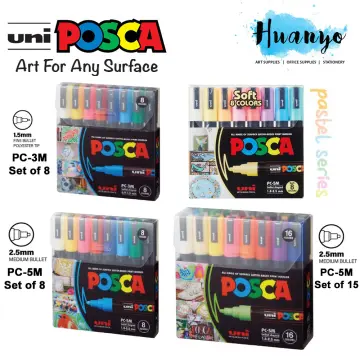 UNI POSCA MARKER PEN PC-1MR 16 Pen Set Paint Marker Poster 16 Colours FULL  SET