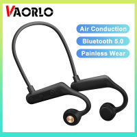 VAORLO หูฟังแบบนำเสียงผ่านกระดูก,หูฟังบลูทูธไร้สายเสียงเบส Hifi ฟังเพลงกันน้ำระบบแฮนด์ฟรีหูฟังนำอากาศมาพร้อมไมโครโฟน