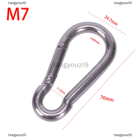 langyouzi9 304สแตนเลสสปริง carabiner Snap Hook พวงกุญแจ Quick Link LOCK BUCKLE