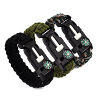 Multi-functional Paracord bracelet Braided  Survival Bracelet Outdoor Scraper Whistle buckle tools 550Ibs paracord for Outdoor Survival kits