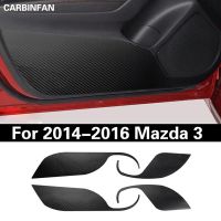 Car Styling Side Door Inner Decal Anti-Kick Protective Carbon Fiber Flim Sticker 4Pcs/Set For Mazda 3 Axela 2014-2019