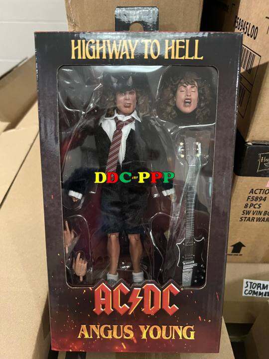 NECA Action Figure AC/DC Angus Young Highway To Hell, Collezione, Snodabile, 20 Cm Con Accessori