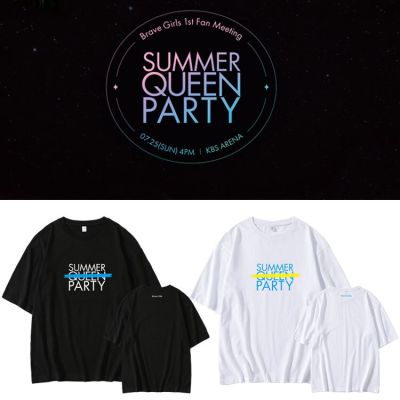 Korean Fashion K Pop Kpop T Shirt Brave Girls SUMMER QUEEN PARTY Harajuku Streetwear Loose Tee Shirt Femme Tumblr Camiseta Mujer