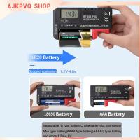 AJKPVQ Aa/a/a/c/d/ 9V/1.5V ปุ่มทดสอบไฟฟ้าดิจิตอลเซลล์แบตเตอรี่ตัวบอกความจุไฟฟ้าเครื่องมือวัดเครื่องตรวจสอบแรงดันไฟฟ้าโวลต์แบตเตอรี่