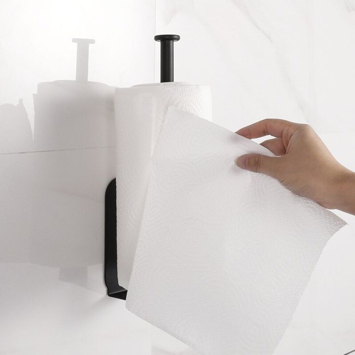 1pc-kitchen-roll-paper-holder-with-damping-effect-bath-toilet-paper-holder-wall-mounted-stainless-steel-paper-rack-bath-hardware-bathroom-counter-stor