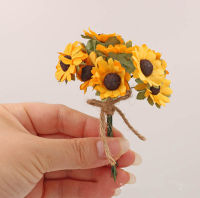 【cw】Dollhouse artificial mini flowers furniture fittings bouquet of paper flowers,miniature roses,calla liies,sunflower daisies