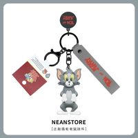 High-end original genuine cat and mouse key chain Tom and Jerry couple doll schoolbag pendant boy car key chain pendant Schoolbag pendant