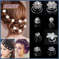 KANNERT 12pcs ของขวัญปาร์ตี้ Rhinestone เครื่องประดับผม กิ๊บติดผม คลิปบิดเกลียว ผ้าโพกศีรษะเจ้าสาว หมวก