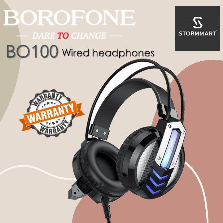 หูฟังแบบมีสาย สำหรับเล่นเกม BOROFONE รุ่น BO100 มาพร้อมไมค์ปรับได้รอบ ...