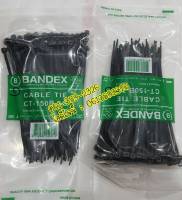 1แถม1  BANDEX CABLE TIE เคเบิ้ลไทร์ สายรัดสายไฟ สายรัด เส้นรัด หนวดกุ้ง ขนาดยาว 6 นิ้ว สีดำ จำนวน 2 ถุง ถุงละ 100 เส้น งานไต้หวันไม่ใช่งานจีน