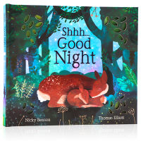 Shhh... Good night original English picture book Shhh... Good night exquisite hollowed out illustrations picture book parent-child reading bedtime picture story book hardcover large format childrens English Enlightenment cognition warm and exquisite