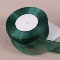 12mm 15mm 20mm 25mm 40mm 50mm Dark Green Transparent Organza Ribbons DIY Crafts Fabric Christmas Wedding Birthday Party Decor Gift Wrapping  Bags