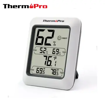 ThermoPro TP358 Bluetooth Thermometer for Room Temperature with Built-in  Clock, Smart Temperature Sensor and Humidity Meter with Backlit, 260Ft