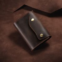 Retro Leather Credit Business Mini Card Wallet Convenient Man Smart Wallet Business Card Holder Cash Wallet Card Case