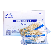 Cotton Stick BIO PLAST ไม้พันสำลี/สำลีพันก้าน ไม่ปราศจากเชื้อ ความยาว 6 เบอร์ L 100 ชิ้น/ห่อ