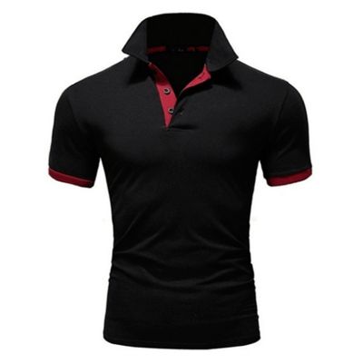 Men Short Sleeve Polo Shirt Fashion Polo Shirts Casual Slim Solid Color Business Mens Polo Shirts