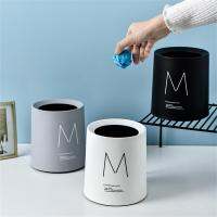 Mini Desktop Bin ถังขยะขนาดเล็กพร้อมฝาปิดถังขยะในห้องนอนสามารถทำความสะอาดพื้นที่ทำงานกล่องเก็บของในครัว Home Desk Dustbin-TIOH MALL