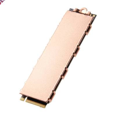 2280 SSD เย็นทองแดง0.8มม. บางเฉียบสถานะของแข็งฮาร์ดดิสก์ฮีทซิงค์386.4W/(M.k) พร้อมแผ่นซิลิโคนความร้อนสำหรับ M.2 SSD 2280 NVMe