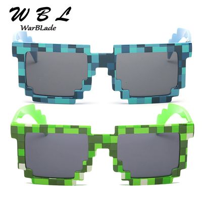 WarBLade Fashion Vintage Square Glasses Novelty Mosaic Sun Glasses Unisex Pixel Sunglasses Trendy Baby Baby sunglass