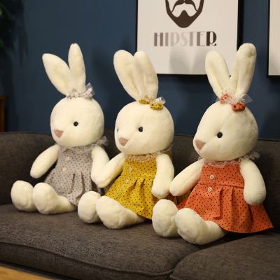 （HOT) ราคาโรงงานขายส่งการ์ตูนกระต่ายน้อยสวมกระโปรงกระต่ายสีขาวสีขาวตุ๊กตาตุ๊กตาเด็กตุ๊กตาเครื่องกรงเล็บ
