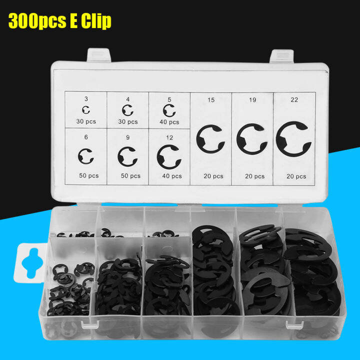Eclips E Type Retaining Ring 300pcs Black Metal EClip Ering Shaft