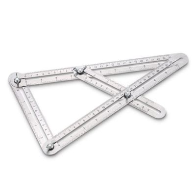 Multifunction Four Folding Ruler Stainless Steel Special Shaped Measurement Professional Template Tool Movable Multi Angle Ruler Levels