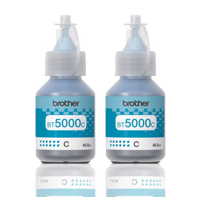 Brother BT5000C หมึกแท้ สีฟ้า ***ไม่มีกล่อง *** จำนวน 2 ชิ้น ใช้กับ พริ้นเตอร์ Brother รุ่น T300/T500W/T700W/T800W/T310/T510W/T710W/T810W