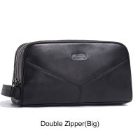 CONTACTS crazy horse genuine leather men cosmetic bag travel toiletry bag big capacity wash bags mans make up bags organizer