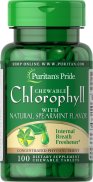 Viên uống diệp lục hương bạc hà Chewable Chlorophyll Puritan 100 viên