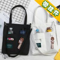 ▪♣▣ Canvas bag for women ins style Japanese style simple literary student wear versatile shoulder bag crossbody bag