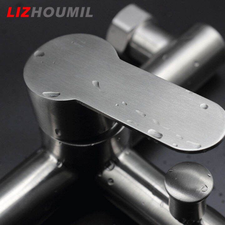 lizhoumil-ก๊อกขัดอ่างอาบน้ำสแตนเลส304วาล์วผสมร้อนและเย็นก๊อกน้ำฝักบัวอาบน้ำก๊อกสามส่วน