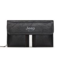 JEEP BULUO PU Coin Purse Fashion Business Style Mens Long Handbag Men Wallet Clutch Bag Card Bags Soft Key Bag With Card Slots