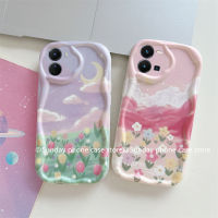 เคส Phone Case VIVO Y35 Y16 Y22 Y22s T1x Y33T Y33s Y21T Y21A Y21s Y21 4G 5G เคส สไตล์ร้อนแรง แฟชั่นใหม่เรียบง่ายดอกไม้ทิวลิปเคสมือถือกันกระแทกใหม่ปกนุ่ม2023