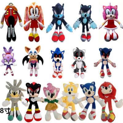 1pcs 26-35cm Sonic Plush Doll Toys Sonic Peluche Toys Black Blue and Red Sonic Plush Toys Soft Stuffed Dolls Baby Gifts for Kids Xmas