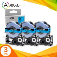 【Clearance】 3PK 12มม. เทป SC12BW สำหรับ Epson King Jim SC12BW LK-4LBP สีดำบนสีฟ้าเทปติดฉลากเครื่องพิมพ์ริบบิ้นสำหรับ Epson Label Maker LW-700