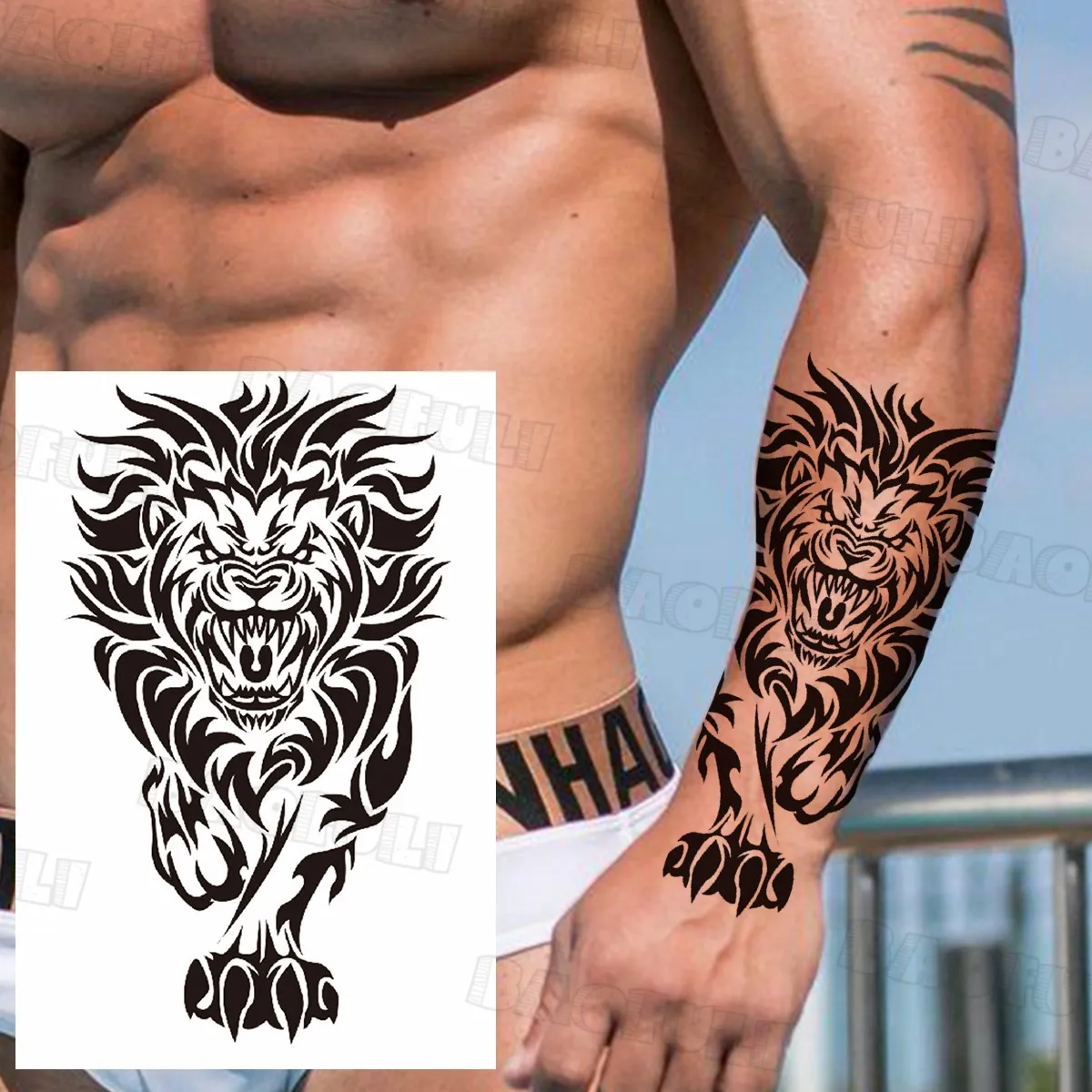 tattoo sticker for men fake tattoo DIY Compass Ship Anchor Temporary Tattoos  For Men Adult Fake Lion Tiger Dragon Astronaut Tattoo Sticker Unique  Waterproof Tatoos | Lazada PH