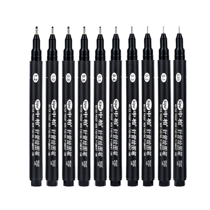 sipa-8pcs-black-thin-liner-pens-mini-liner-fineliner-drawing-pens-for-artist-illustration-technical-drawing-office-documents