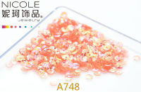 =（） นำเข้าจากออสเตรีย [4MM แผ่นเว้า 15 สี ] เลื่อมปักเลื่อม DIY วัสดุแฮนด์เมด 14g