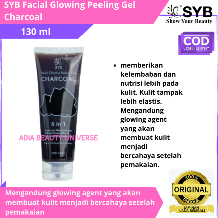 SYB Facial Glowing Peeling Gel Charcoal 130 ml Lazada Indonesia