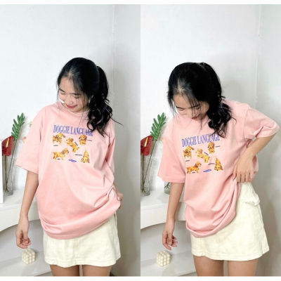 เสื้อยืดโอเวอร์ไซส์ (ชมพู) Cotton100%รอบอก 42”ยาว 28”