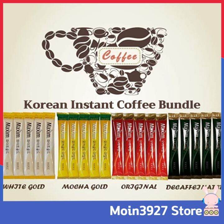 Maxim Korean Instant Coffee Bundle WHITE GOLD MOCHA GOLD ORIGINAL