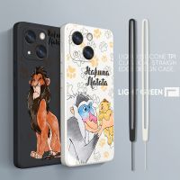 Simba casing ponsel Disney Lion King casing penutup Funda tali cair untuk iPhone 14 13 12 mini 11 Pro Max 8 7 Plus XR XS X