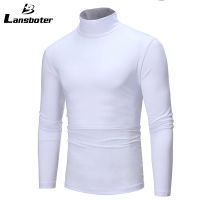 Lansboter เสื้อยืดคอเต่าบางๆสีทึบเสื้อผ้าง่ายต่อการจับคู่กับ