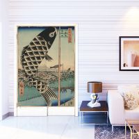 【YD】 Ukiyo-e Doorway Curtain Entrance Half Bedroom Partition Door Shui Noren