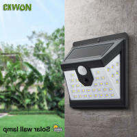 โคมไฟติดผนังพลังงานแสงอาทิตย์พร้อม Motion Sensor แผงโซลาร์เซลล์อัจฉริยะชาร์จหลอดไฟ LED 3โหมด Securtiy Lighting Fence Lights Outdoor Garden